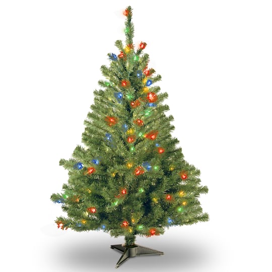 4 Ft Pre Lit Kincaid Spruce Artificial Christmas Tree Multicolor Lights 4 Foot Christmas Tree With Lights